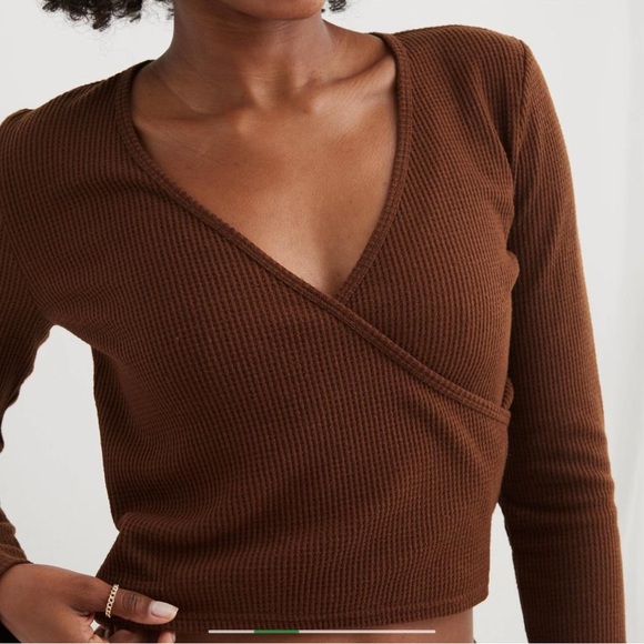 aerie Tops - Aerie Waffle Knit Top